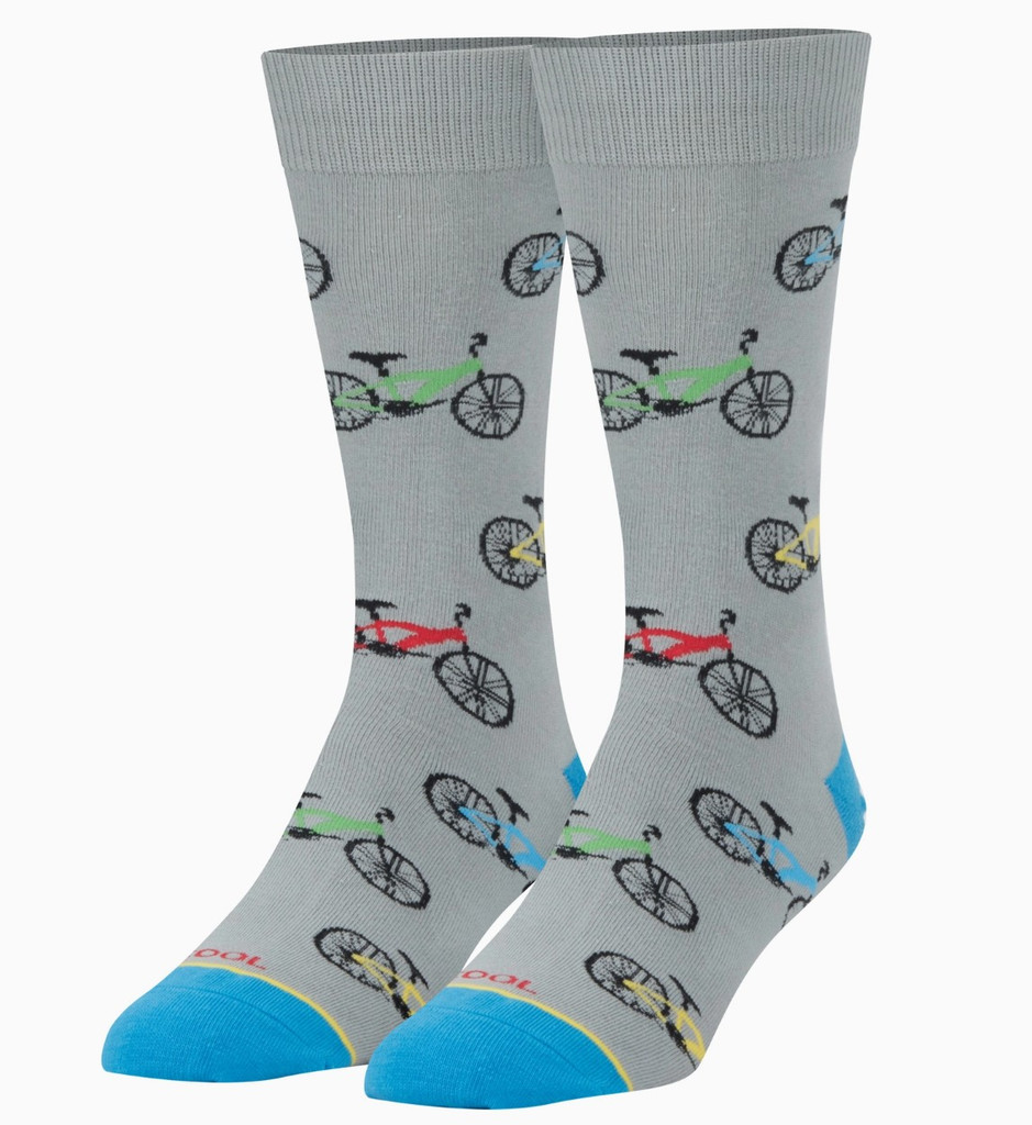 Multi colored Grey Bicycle Crew Socks