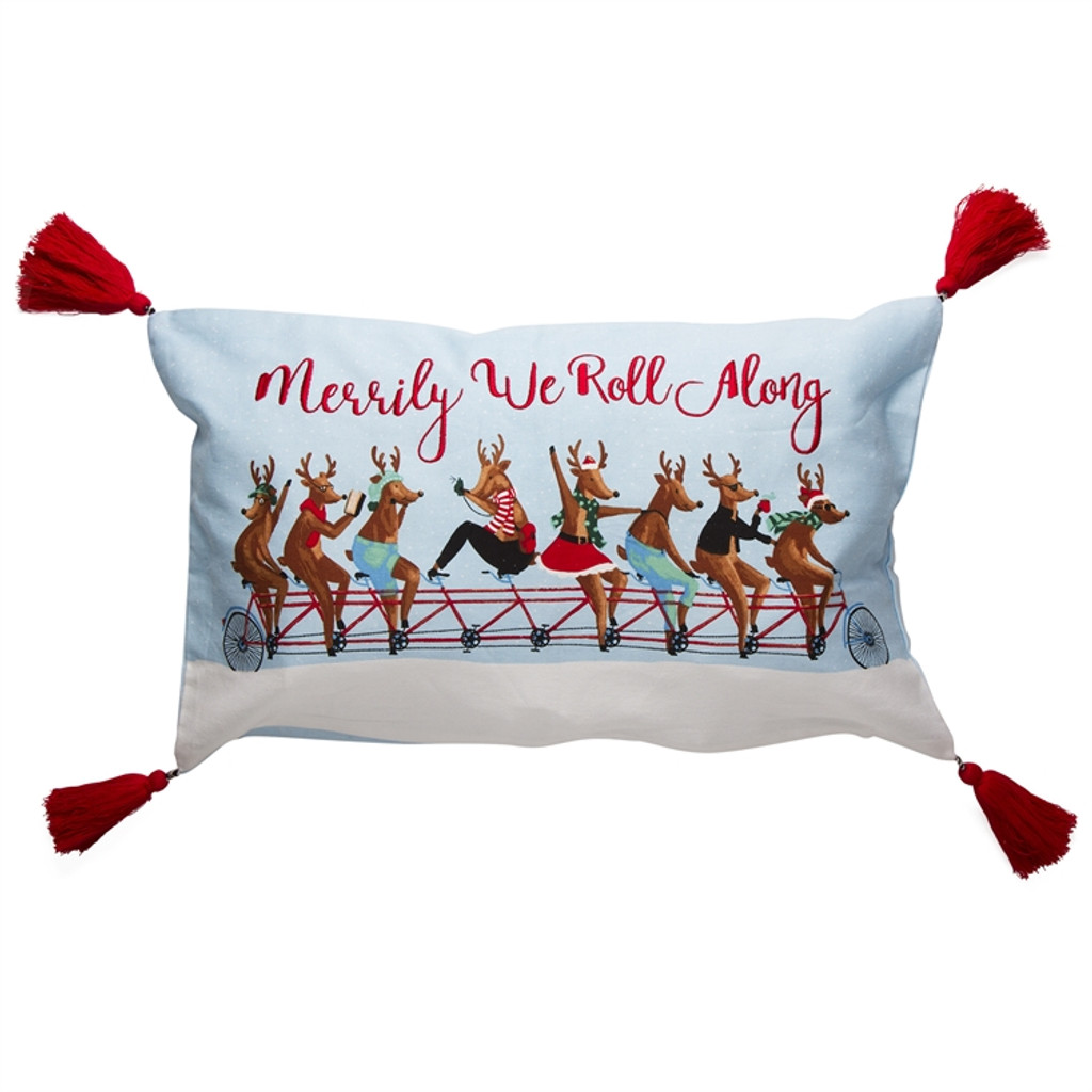 Merrily We Roll Along Bicycle Pillow