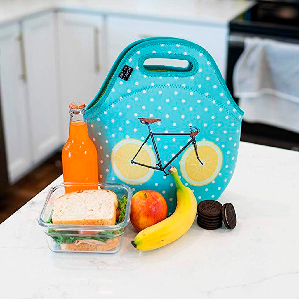 Lemon Zest Bicycle Neoprene Lunch Bag