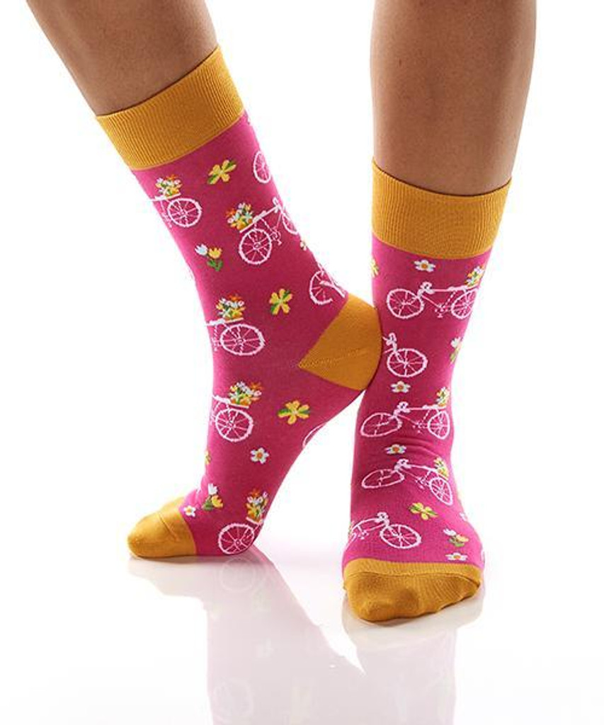 Womens Colorful Pink Bicycle Socks