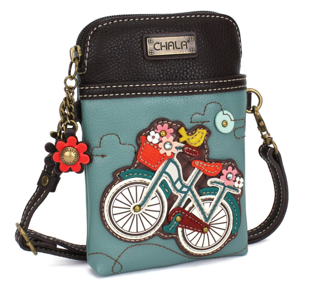 Whimsical Bicycle Cell Phone Crossbody Bag