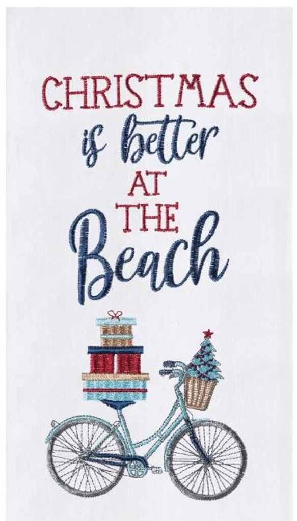 Holiday Better at the Beach Bike Flour Sack Towel