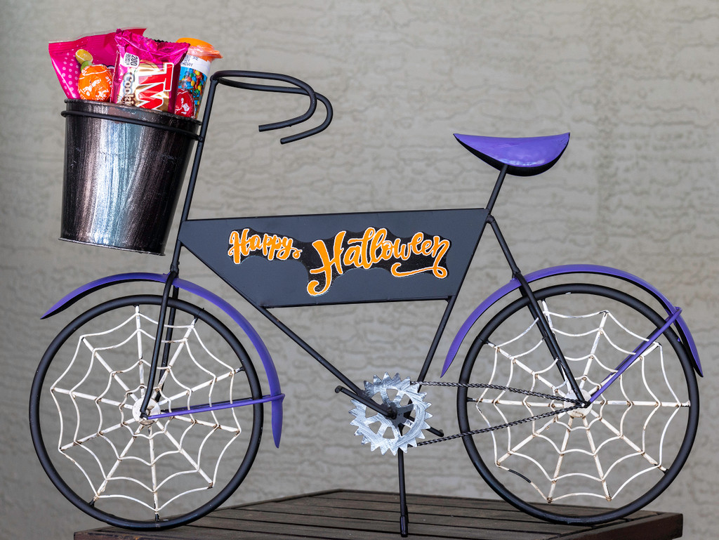 Halloween Spider Metal Bike Decor