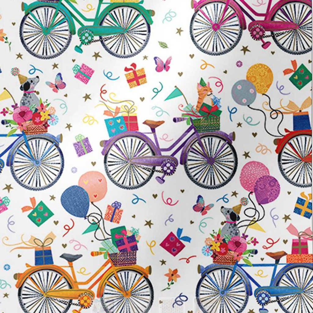 Birthday Bicycles Celebration Tissue Wrap