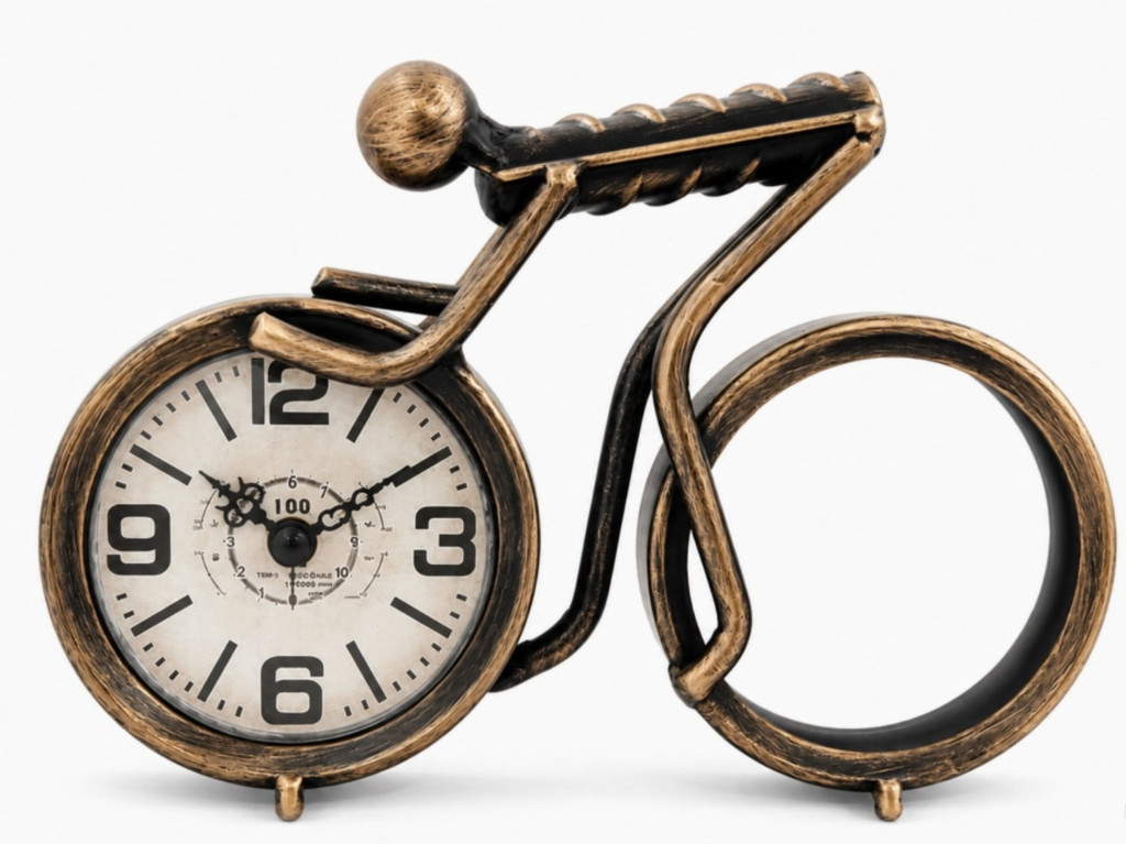 Vintage Metal Cyclist Table Clock