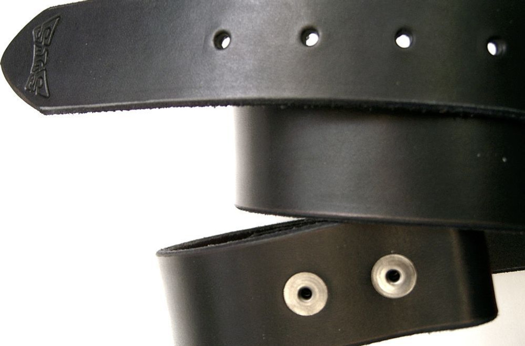 Black Italian Leather Belt Strap