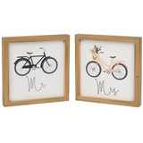 Mr and Mrs Bike Box Sign Set