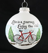 Life is a Journey Bicycle Handpainted Ornament