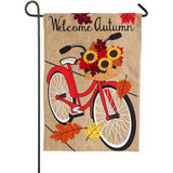 Autumn Bicycle Burlap Flag