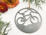 Mountain Bike Rustic Recycled Steel Ornament