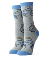 Womens Beach Cruiser Blue Bicycle Socks