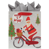 Cycle Santa Holiday Gift Bag 2 sizes