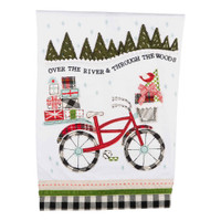 Over the River Applique Christmas Bike Towel