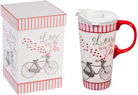 Love is in the Air Bicycle Travel Mug