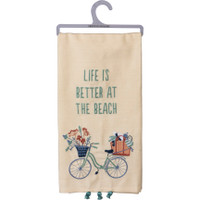 Life is Better at the Beach Bike Embroidered Towel