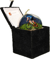 Mountain View Bicycle Globe Ornament