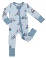 Boys Blue Bicycle Romper 3-6 MO