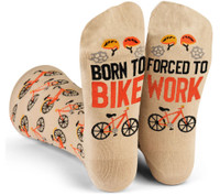 Born to Bike Forced to Work Bicycle Message Sock
