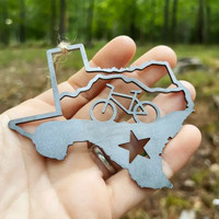 Texas State Recycled Steel Bike Ornament