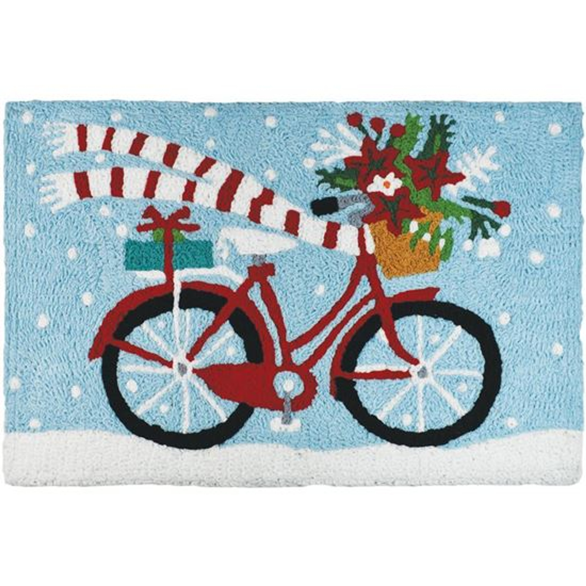 Holiday Biking Washable Indoor Outdoor Rug - Bicycle Gifts
