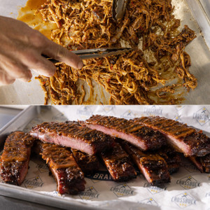 Pork Lovers: Smoked Pork Ribs and Black Molasses Pulled Pork Combo Pack