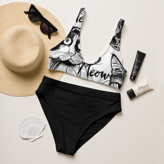 SC Graphic Print On Recycled High-Waisted Bikini Set