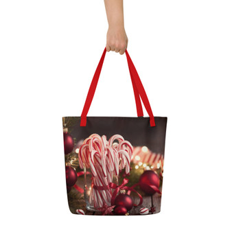 SC Vibrant Holiday All-Over Print Large Tote Bag