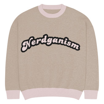 SC Nerdganism Relaxed Fit Knitted Crew Neck Sweater