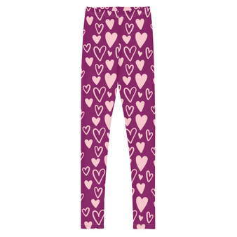 SC Heart Pattern Print-On Youth Leggings