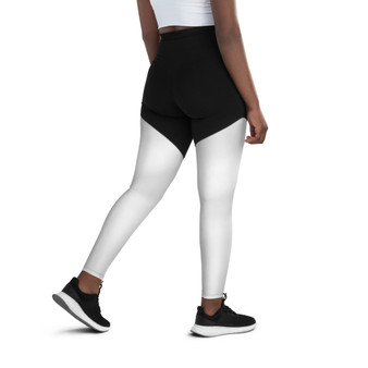 SC Black & White High Waistline Sports Leggings