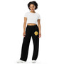 SC Smile Print Unisex Black Wide-Leg Pants