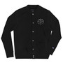 SC Monogram Embroidered Champion Black Bomber Jacket SC Monogram Embroidered Champion Black Bomber Jacket