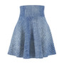 SC Light Wash Graphic Denim AOP Women's Skater Skirt (OUT STOCK)