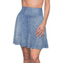 SC Light Wash Graphic Denim AOP Women's Skater Skirt (OUT STOCK)
