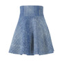 SC Light Wash Graphic Denim AOP Women's Skater Skirt (OUT STOCK)