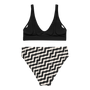SC  Black & White  Recycled High-Waisted Bikini (Shipping discount)