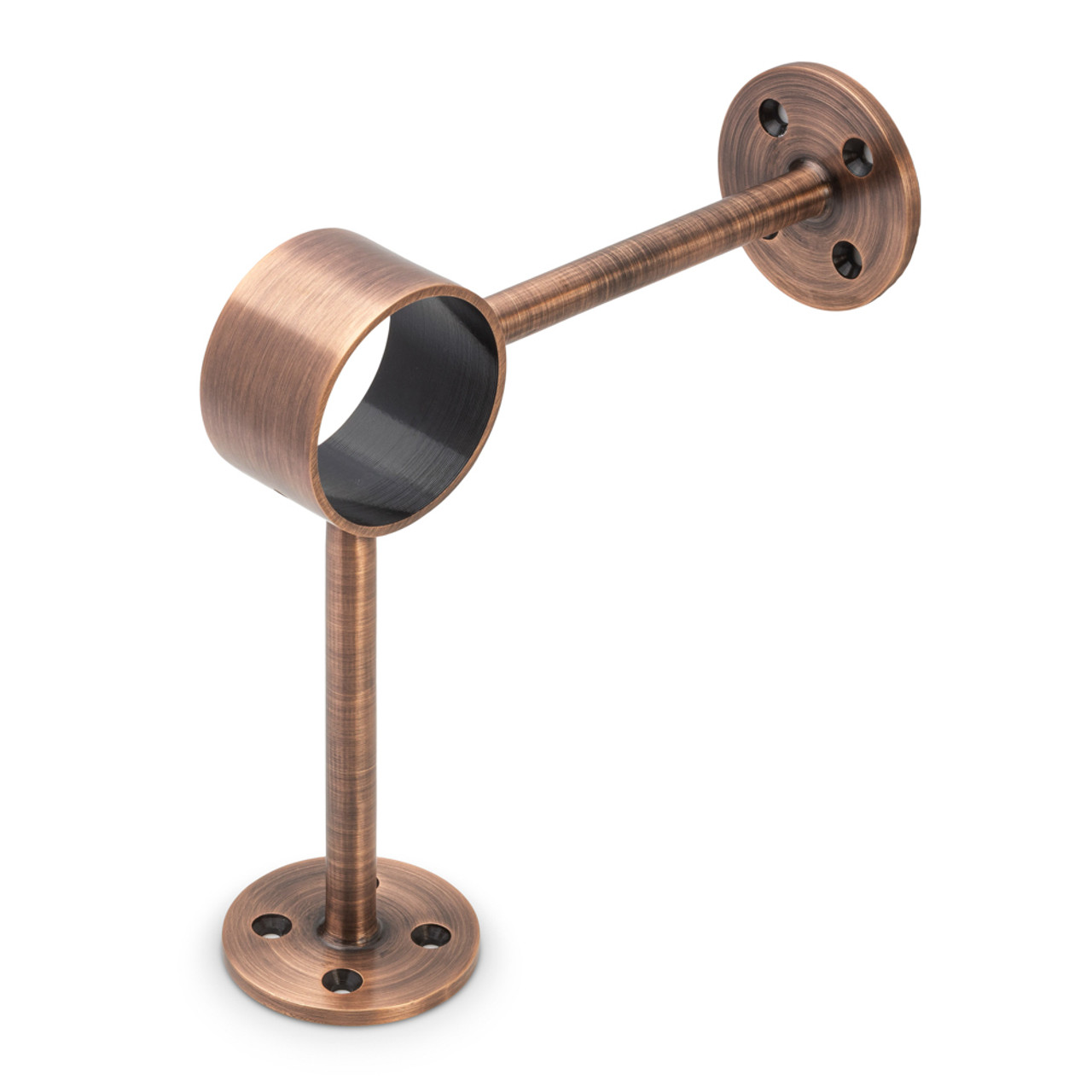 90 deg. Post Foot Rail Bracket Brushed Stainless Steel 2" OD