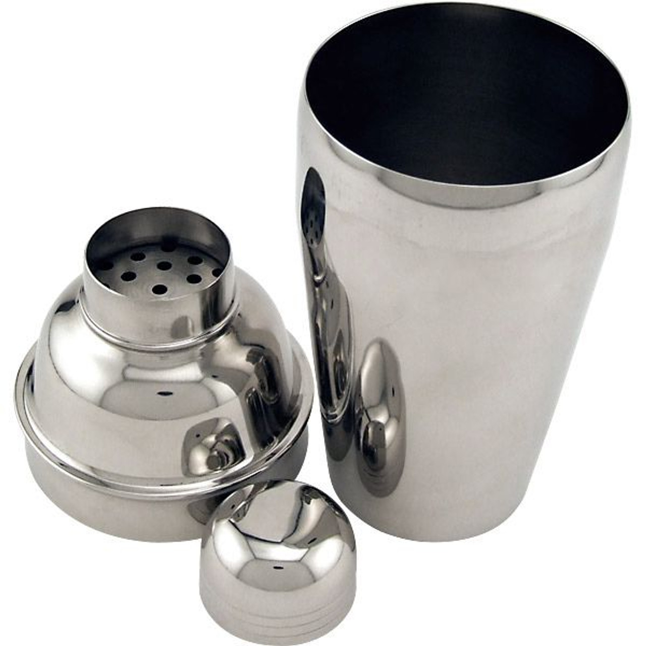 Final Touch Glass Cocktail Shaker with Stainless Steel Lid & Recipes - 16 oz