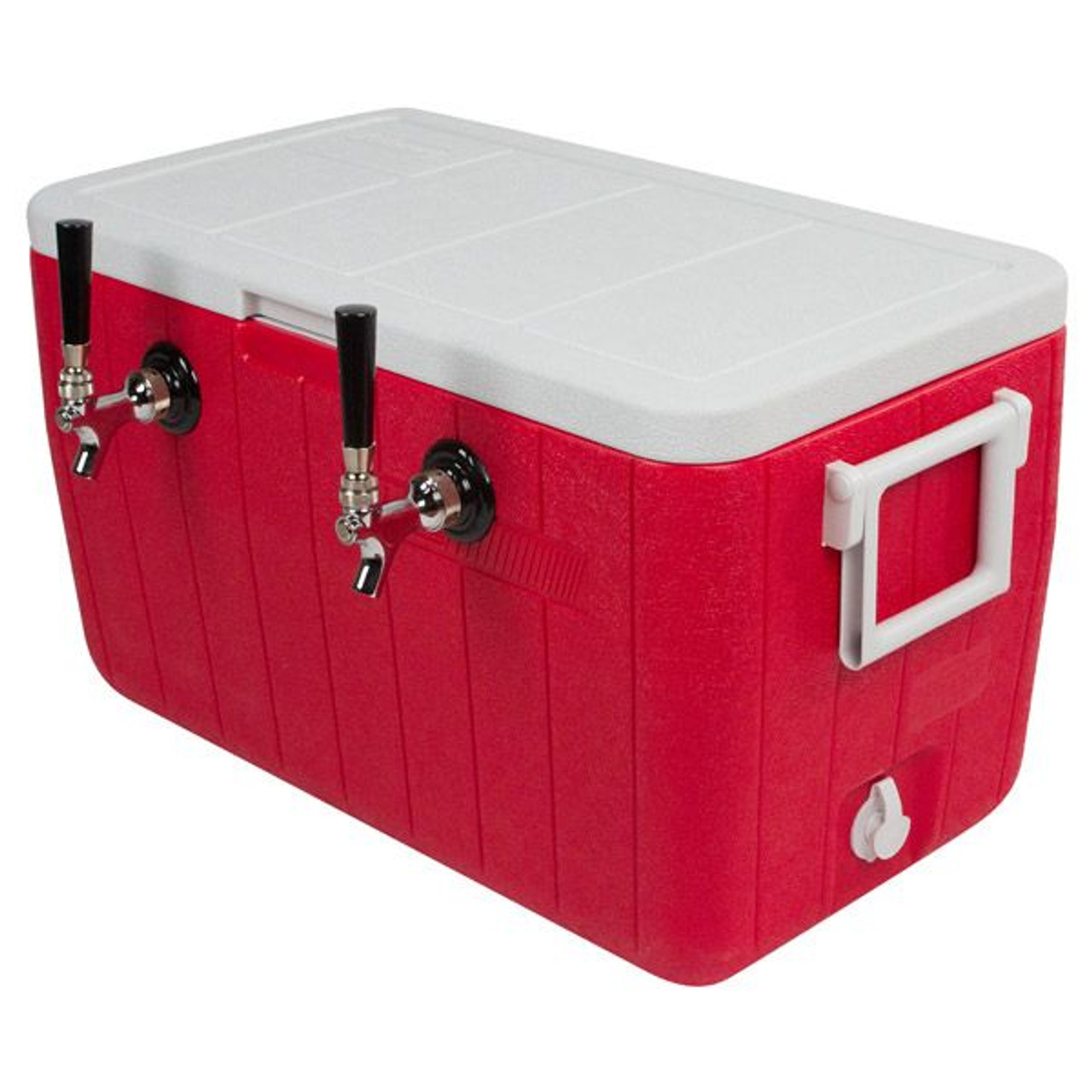 American Beverage 2 Faucet Beer Jockey Box | 120' Coil Cooler | Red