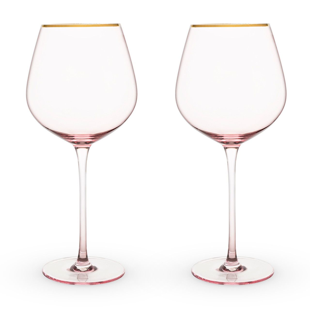 Viski Burgundy Set of 2 Crystal Glasses