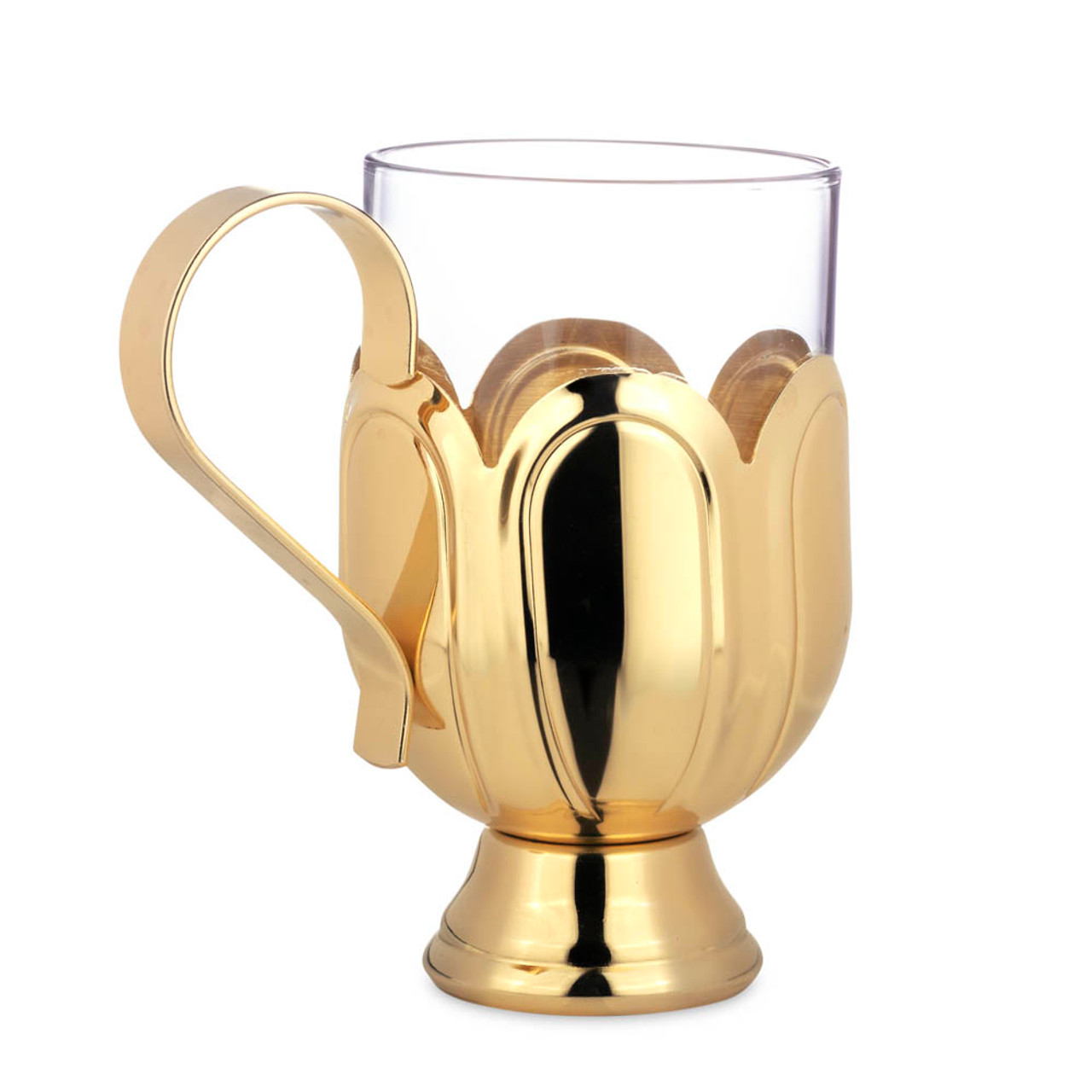 Mulled Wine & Cider Mug - Glass & Stainless Steel with Gold Finish