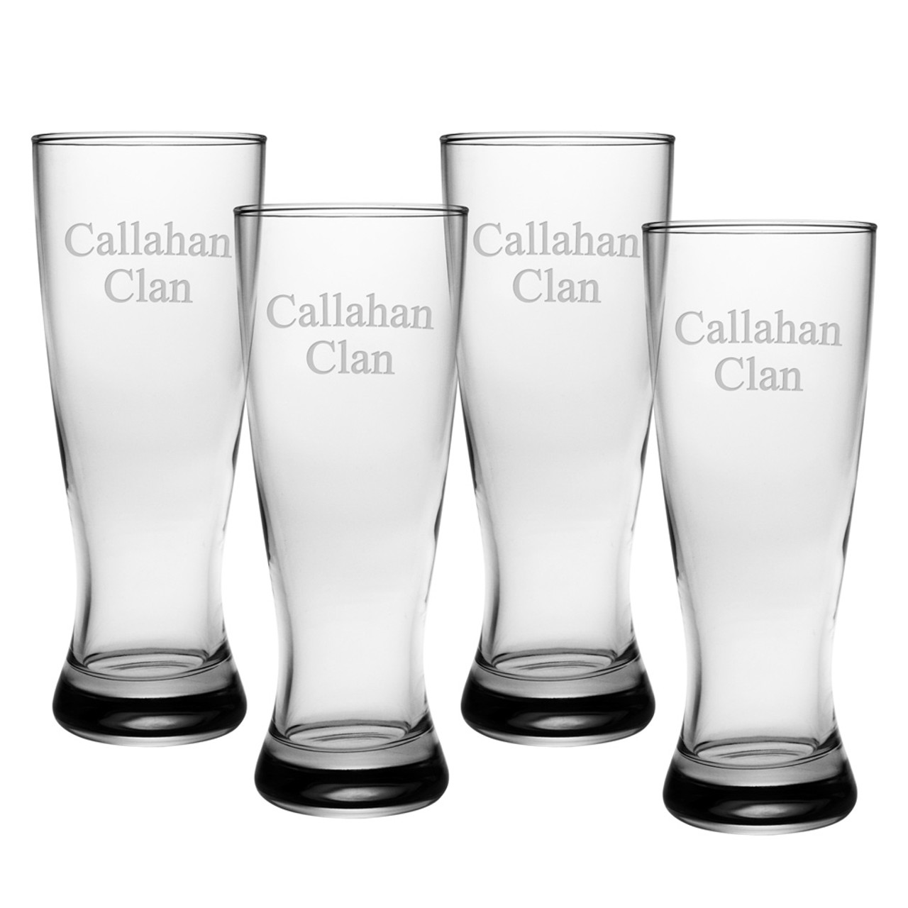 Monogrammed Pint Glasses - Set of 4, Beer Glasses