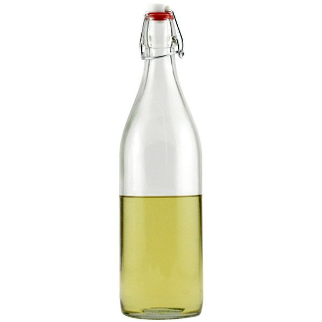 12 oz Round Clear Glass Bottle with Swing Top - 375 ml