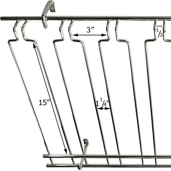 11 Channel Overhead Glass Rack Chrome