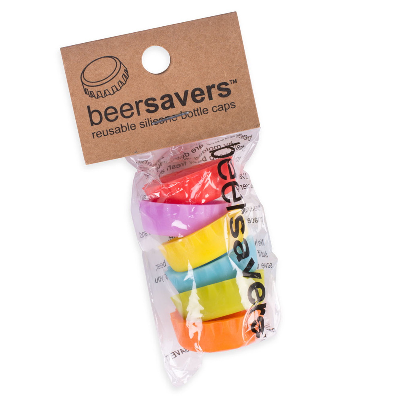 Beer Saver Reusable Silicone Bottle Caps - Set of 6