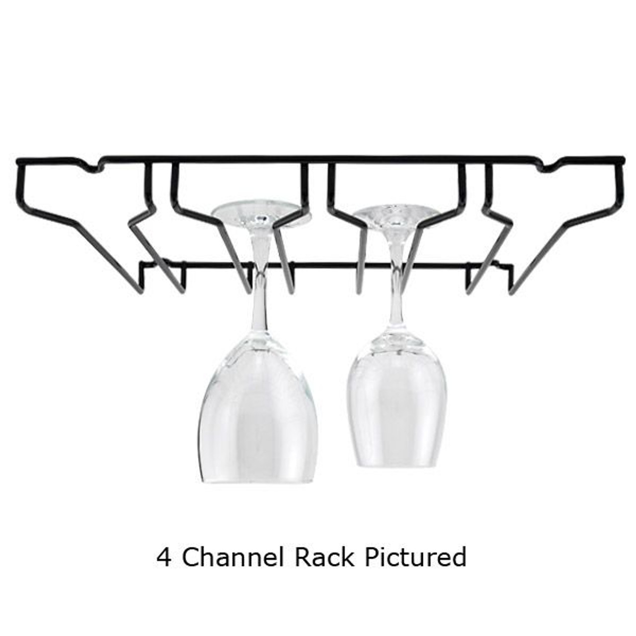 8 Channel Overhead Stemware Rack Black