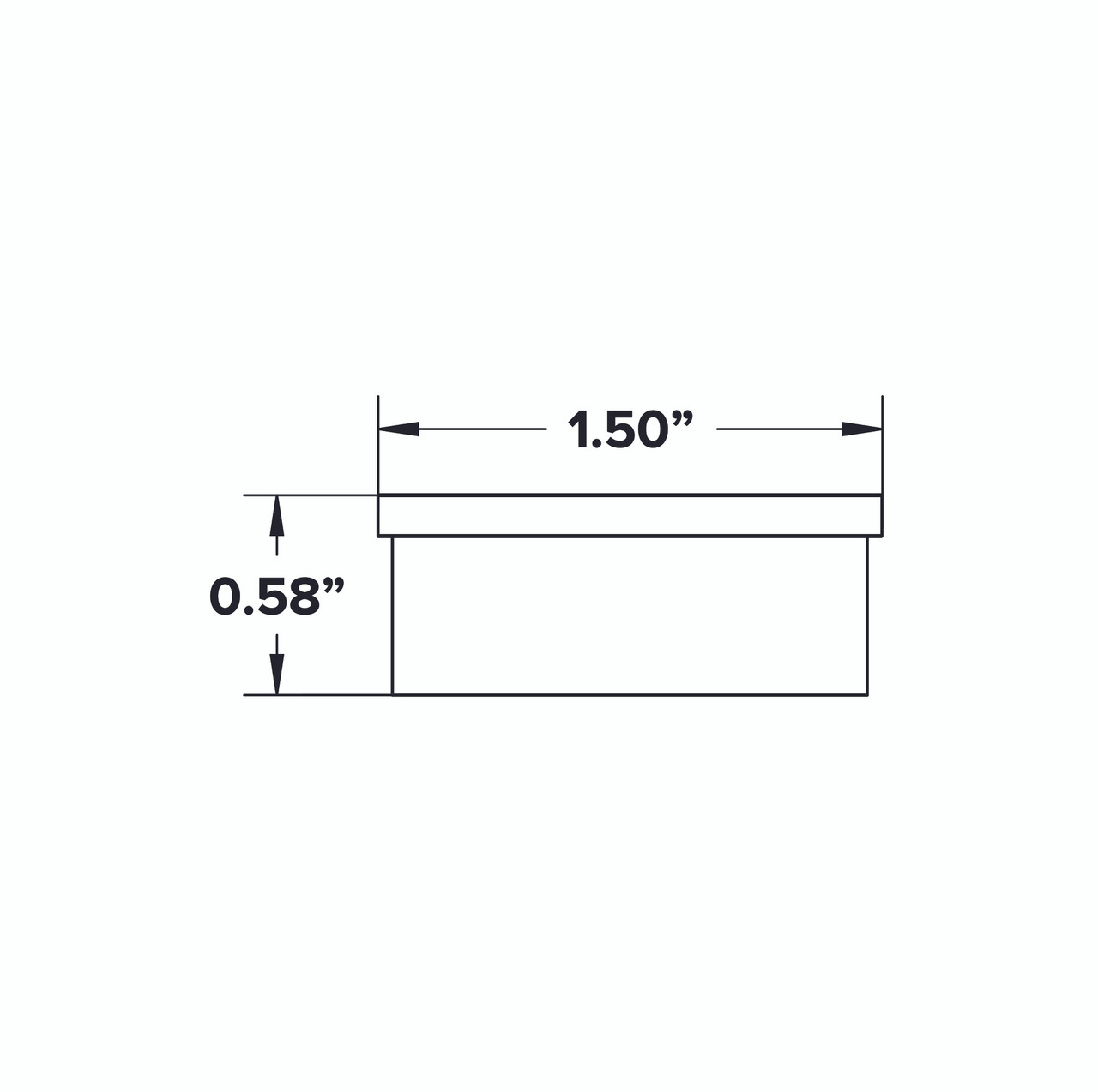 Flush Flat End Cap - Polished Brass - 1.5 OD