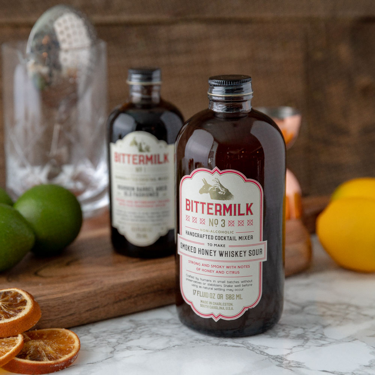 Bittermilk No. 3 Smoked Honey Whiskey Sour Cocktail Mixer, 502ml -  DeLAURENTI