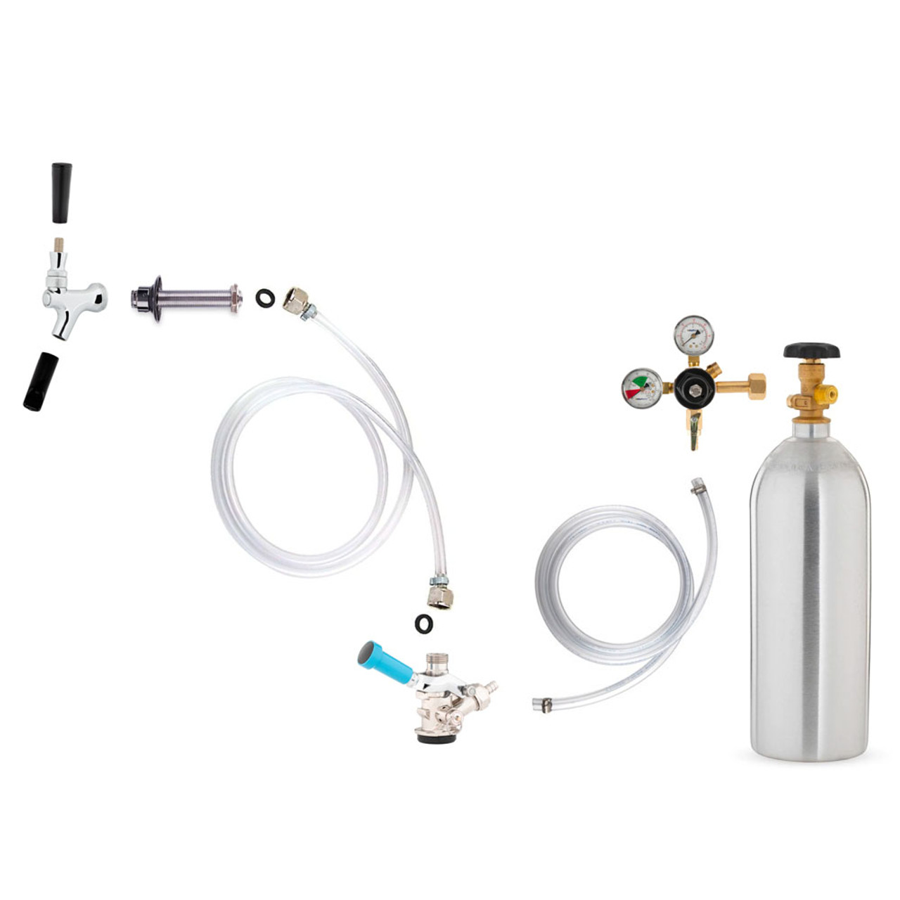 Standard Kegerator Conversion Kit US Sankey D System 5lb CO2 Tank