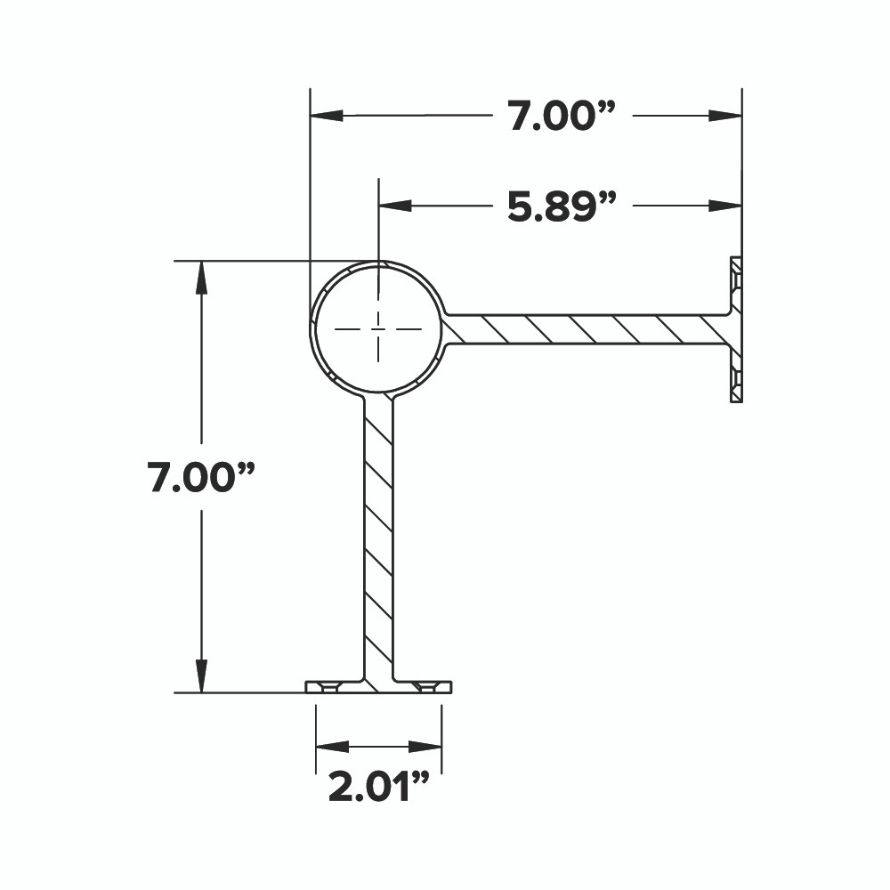 90 Degree Post Foot Rail Bracket - Oil Rubbed Bronze - 2